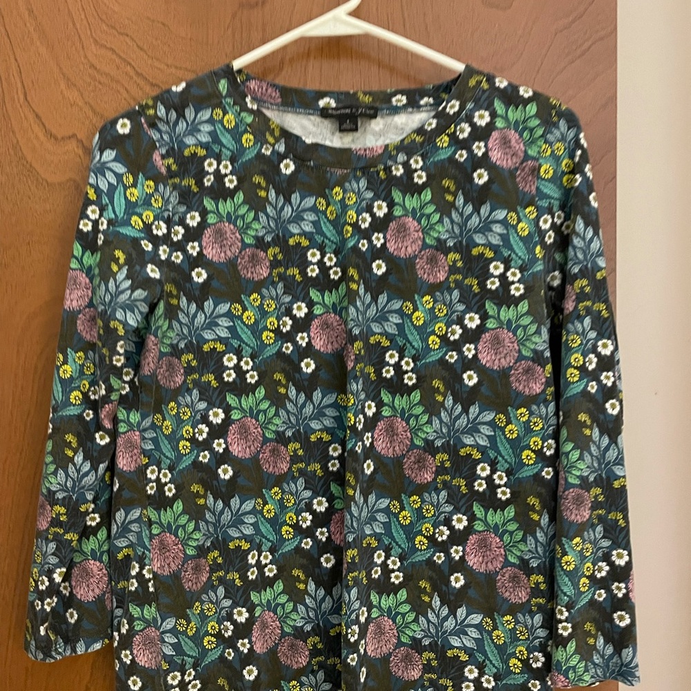 J. Crew Abigail Borg collar quarter sleeve t